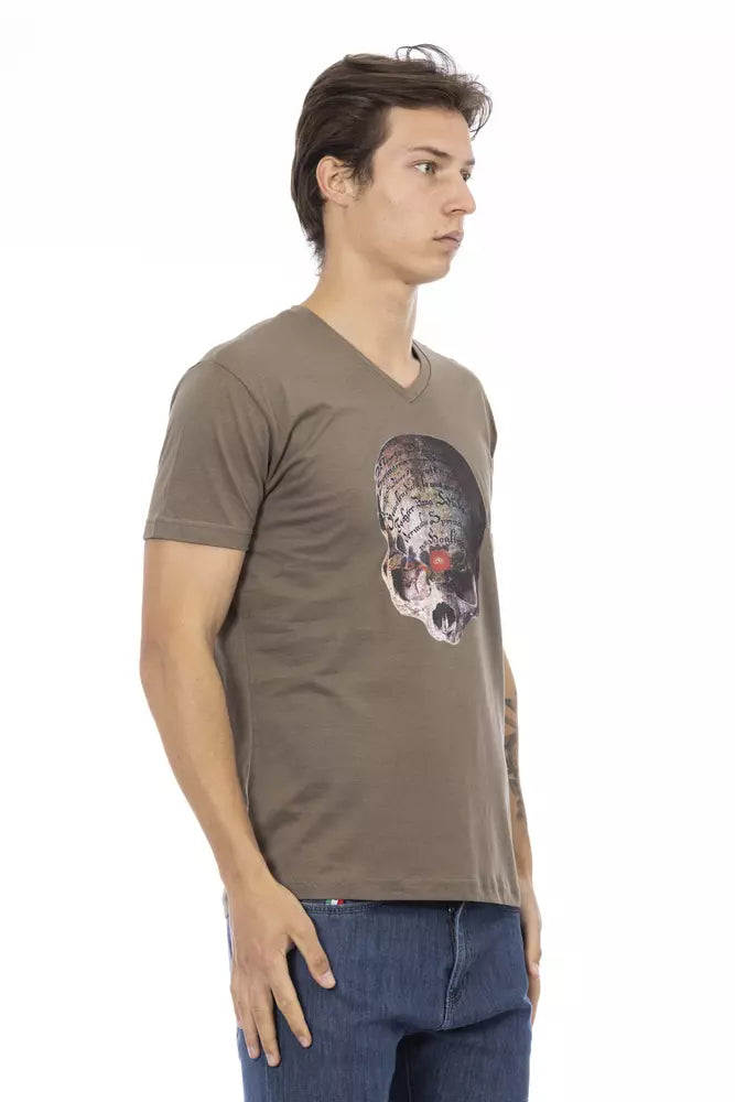 Brown Cotton Men T-Shirt - SEHABRANDS