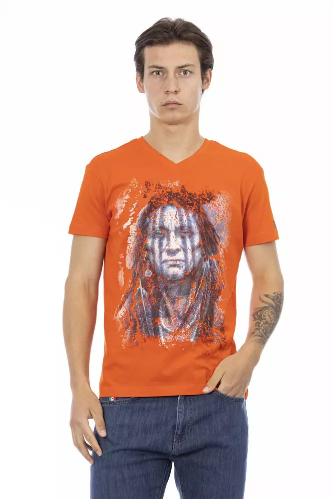 Orange Cotton Men T-Shirt - SEHABRANDS