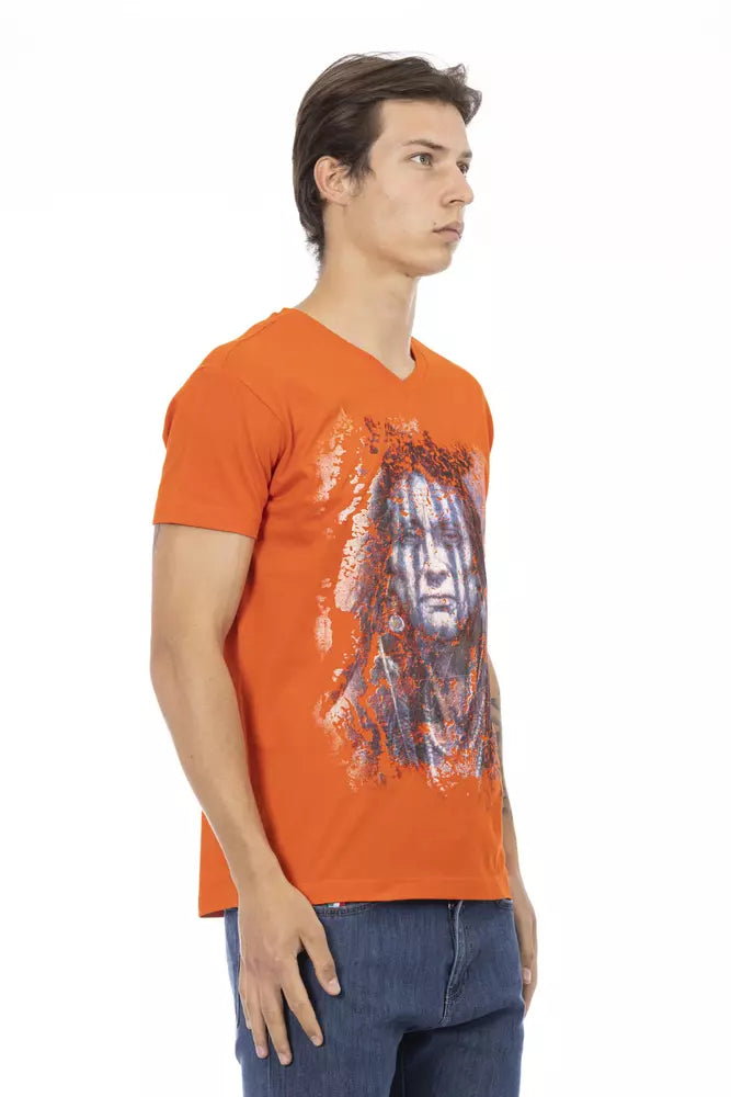 Orange Cotton Men T-Shirt - SEHABRANDS