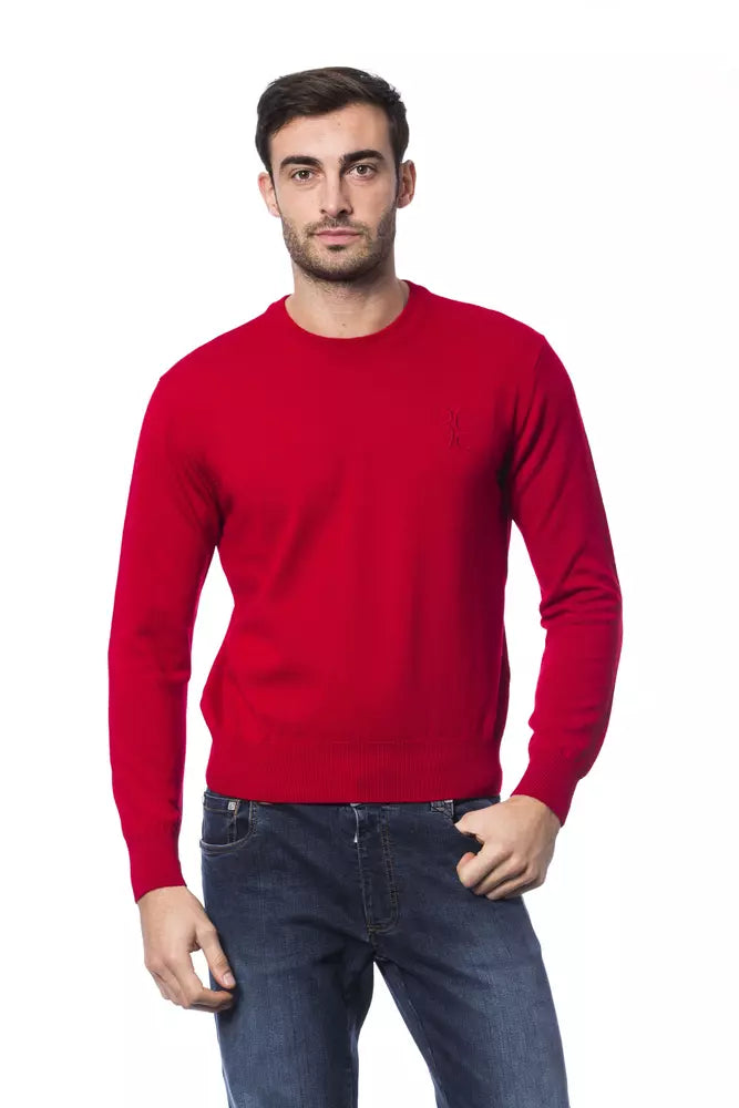 Red Merino Wool Men Sweater - SEHABRANDS