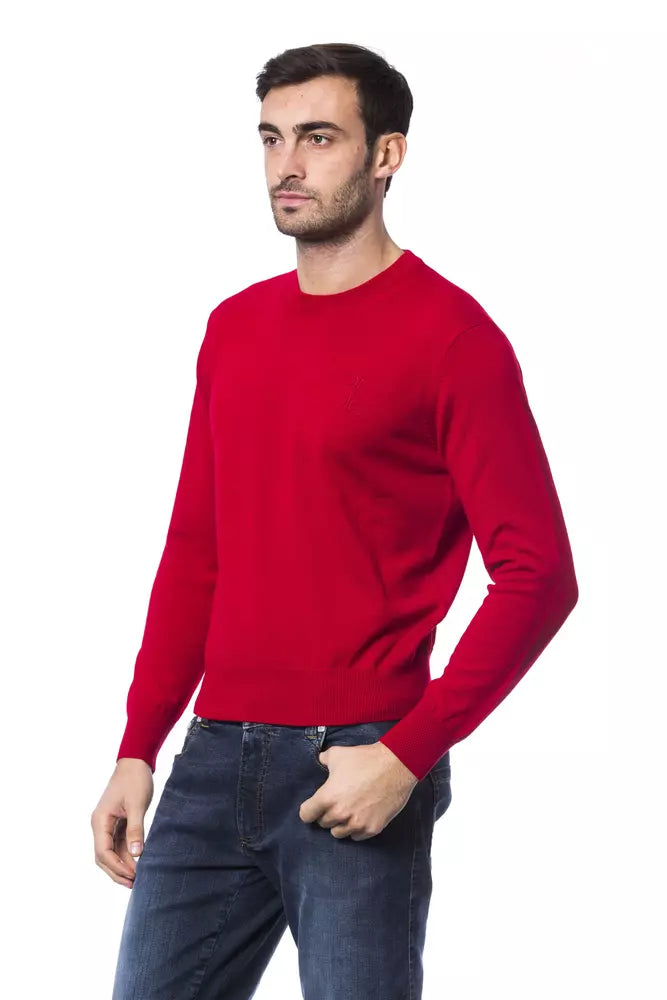 Red Merino Wool Men Sweater - SEHABRANDS