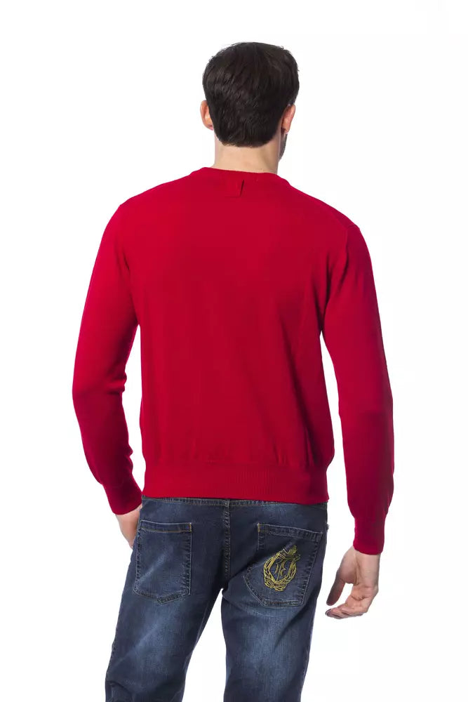 Red Merino Wool Men Sweater - SEHABRANDS