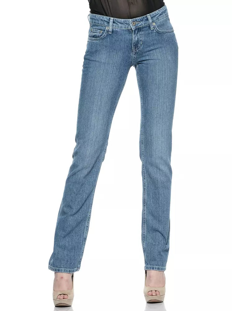 Light Blue Cotton Women Jeans - SEHABRANDS