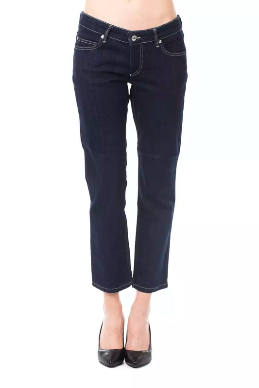 Blue Cotton Women Capri Jeans - SEHABRANDS