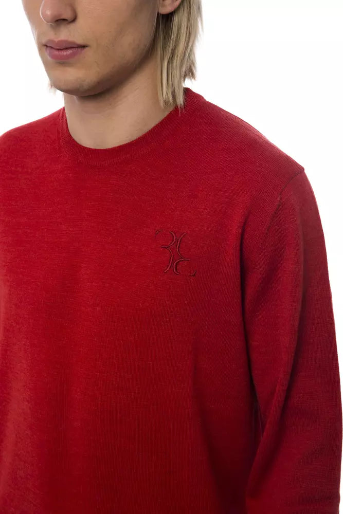 Red Merino Wool Men Sweater - SEHABRANDS