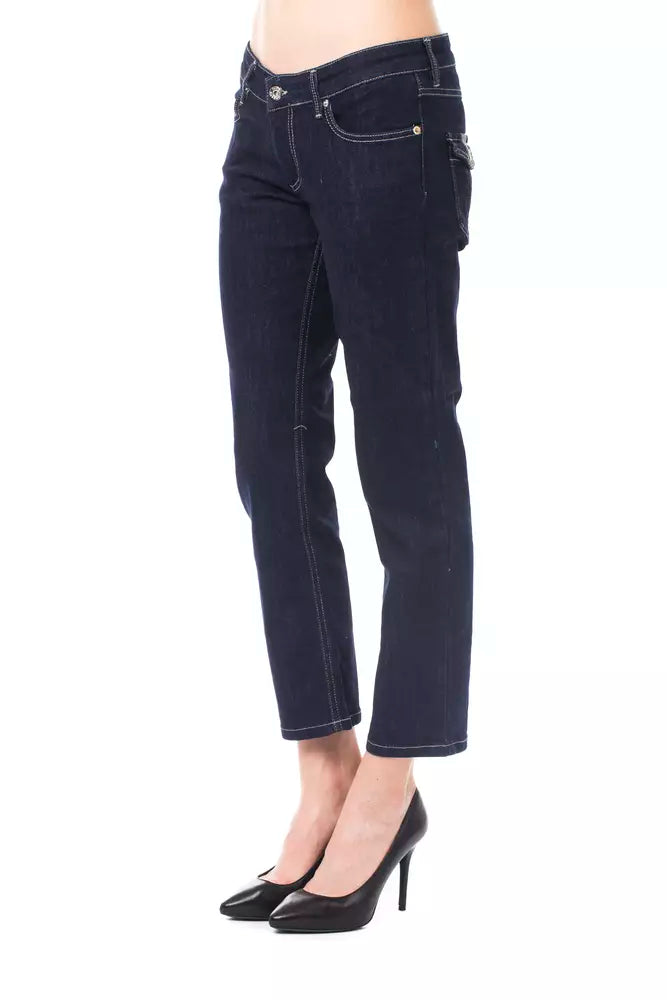 Blue Cotton Women Capri Jeans - SEHABRANDS