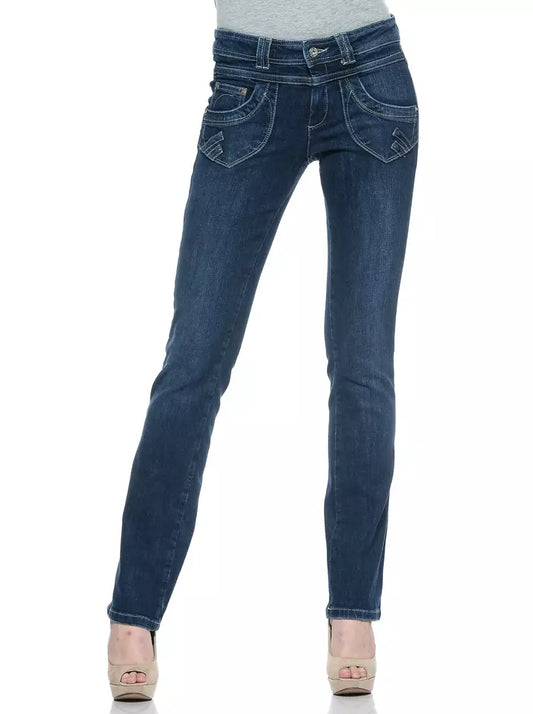 Blue Cotton Women Jeans - SEHABRANDS