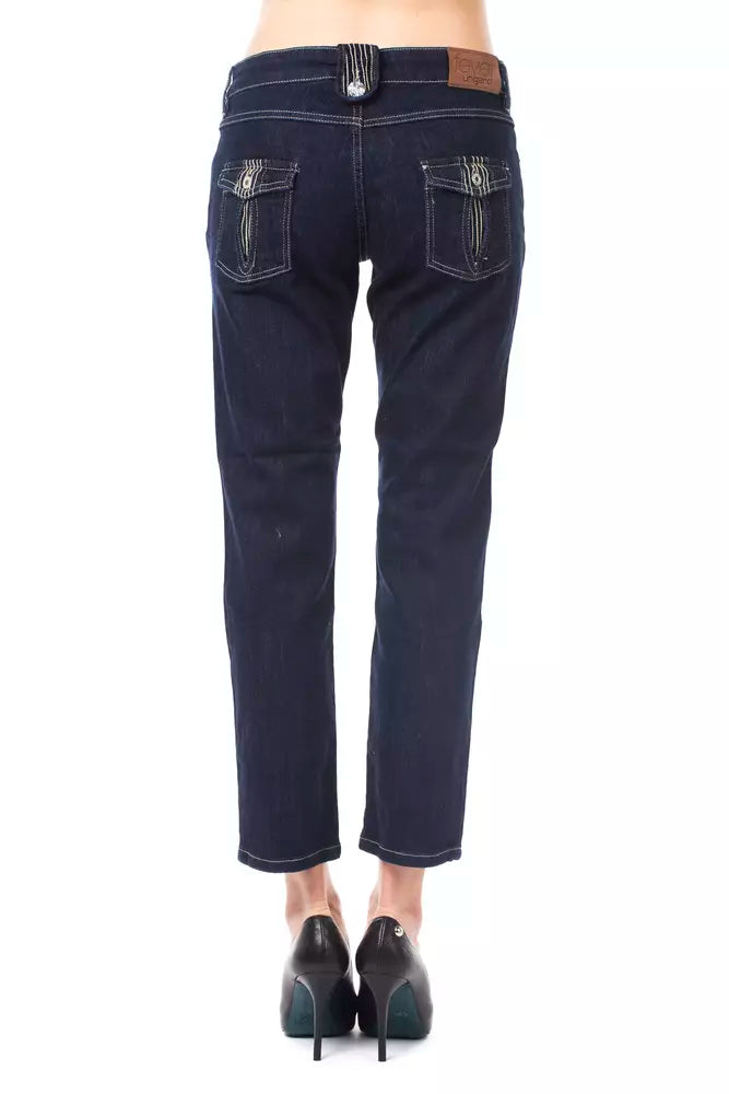 Blue Cotton Women Capri Jeans - SEHABRANDS