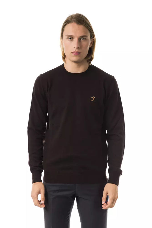 Brown Merino Wool Men Sweater - SEHABRANDS