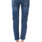 Light Blue Cotton Women Capri Jean - SEHABRANDS