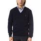 Blue Merino Wool Men Sweater - SEHABRANDS