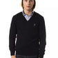 Black Merino Wool Men Sweater - SEHABRANDS