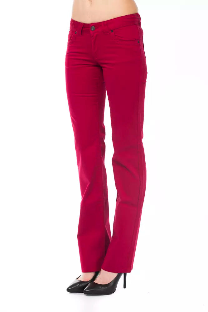 Red Cotton Women Pants - SEHABRANDS