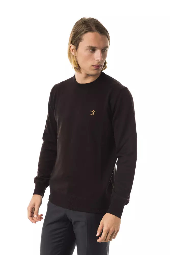 Brown Merino Wool Men Sweater - SEHABRANDS