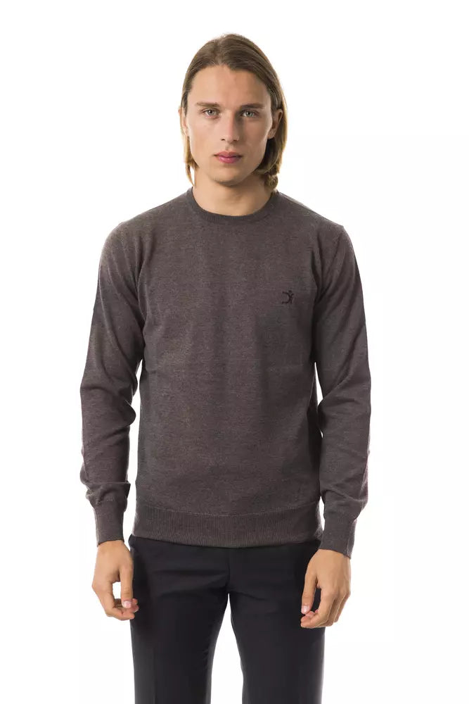 Gray Merino Wool Men Sweater - SEHABRANDS