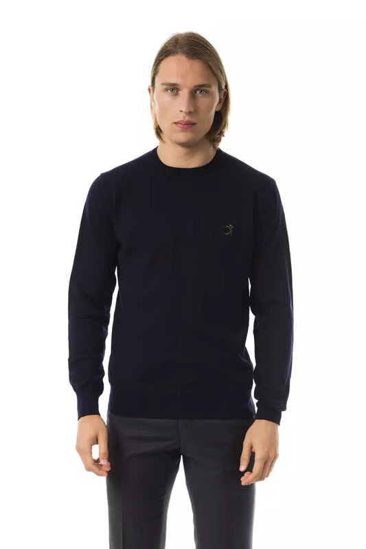 Blue Merino Wool Men Sweater - SEHABRANDS