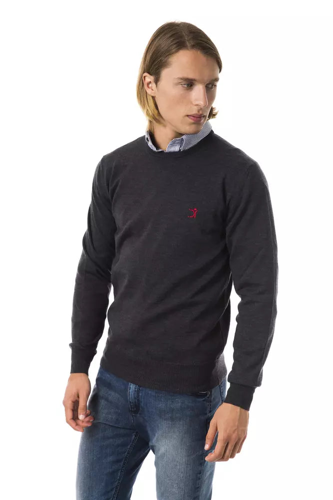 Gray Merino Men Sweater - SEHABRANDS