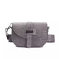 Gray Leather Women Crossbody Bag - SEHABRANDS