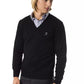 Black Merino Wool Men Sweater - SEHABRANDS