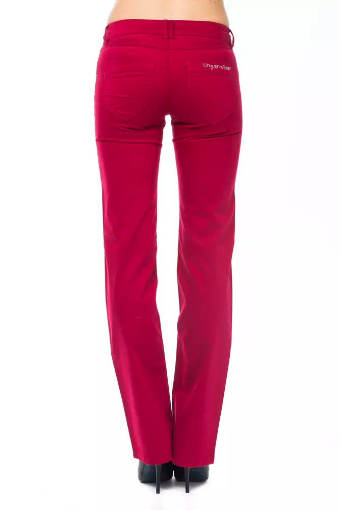 Red Cotton Women Pants - SEHABRANDS