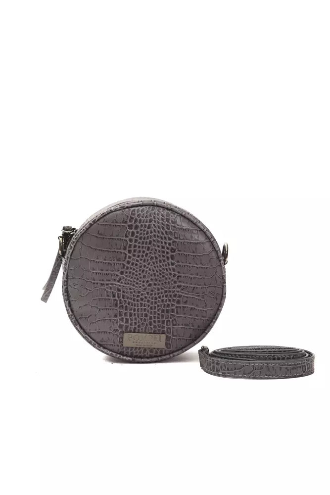 Gray Leather Women Crossbody Bag - SEHABRANDS