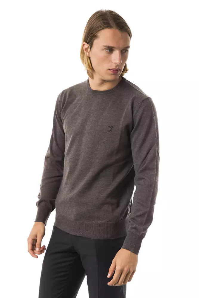 Gray Merino Wool Men Sweater - SEHABRANDS