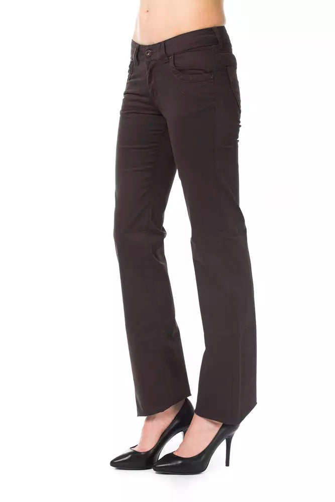 Brown Cotton Women Pants - SEHABRANDS