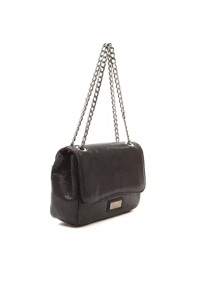 Black Leather Women Crossbody Bag - SEHABRANDS