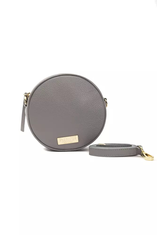 Gray Leather Women Crossbody Bag - SEHABRANDS