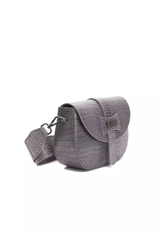 Gray Leather Women Crossbody Bag - SEHABRANDS