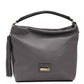 Gray Leather Women Shoulder Bag - SEHABRANDS