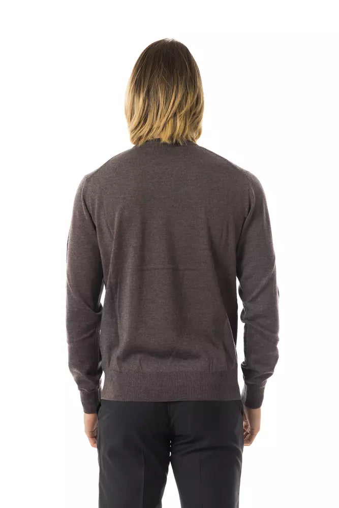 Gray Merino Wool Men Sweater - SEHABRANDS