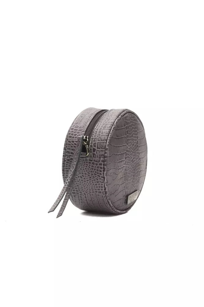 Gray Leather Women Crossbody Bag - SEHABRANDS