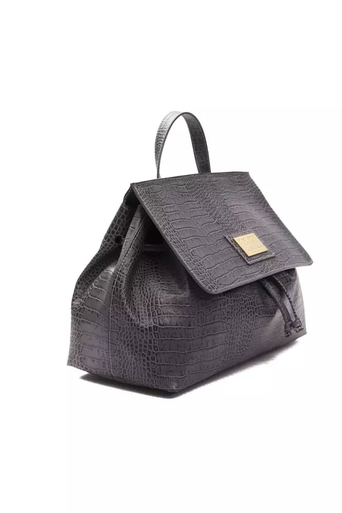 Gray Leather Women Handbag - SEHABRANDS