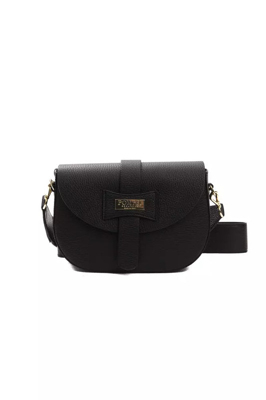 Black Leather Women Crossbody Bag - SEHABRANDS