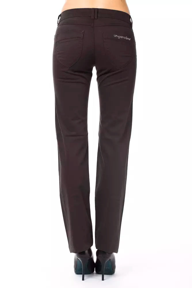 Brown Cotton Women Pants - SEHABRANDS