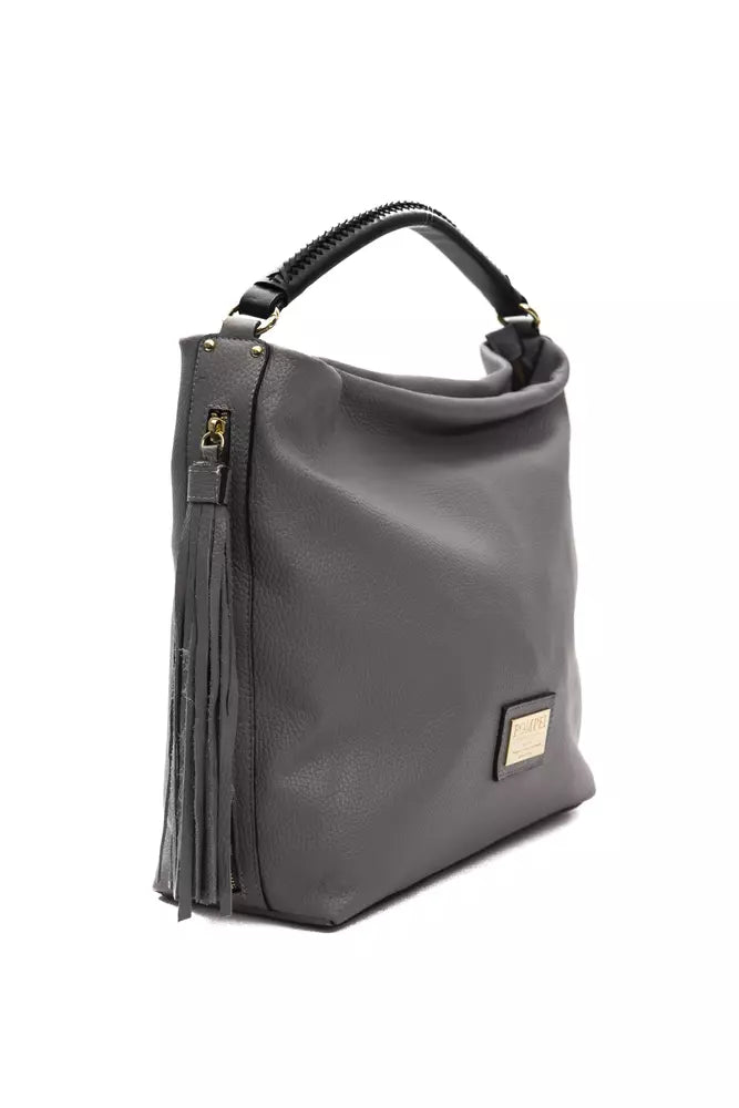 Gray Leather Women Shoulder Bag - SEHABRANDS