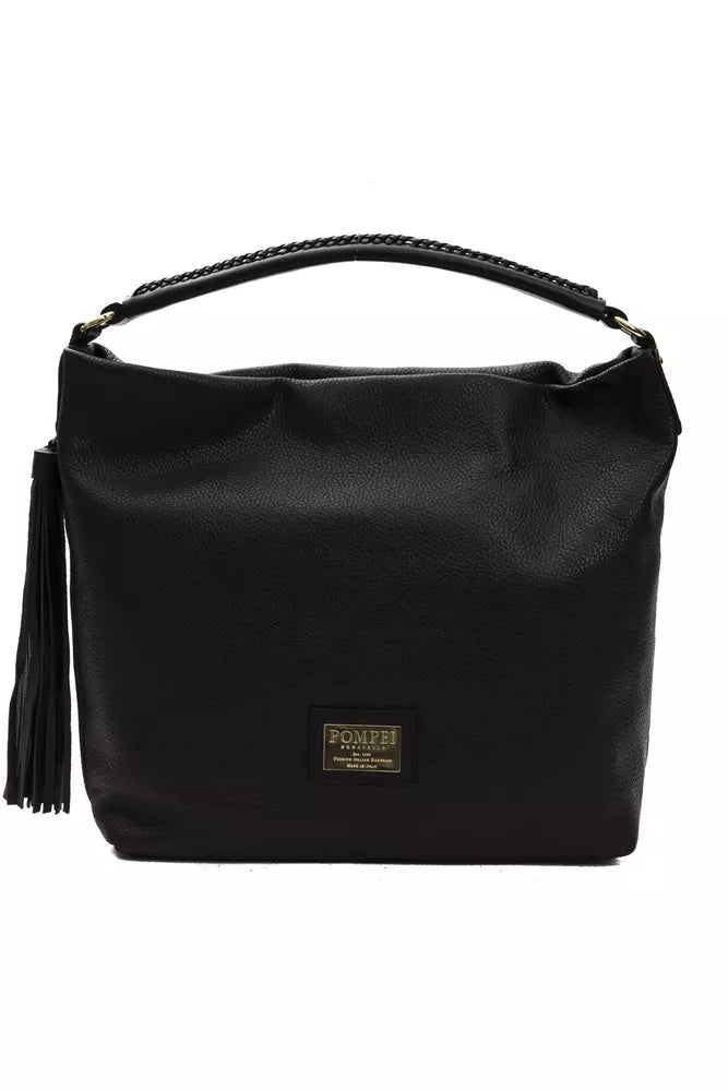 Black Leather Women Shoulder Bag - SEHABRANDS