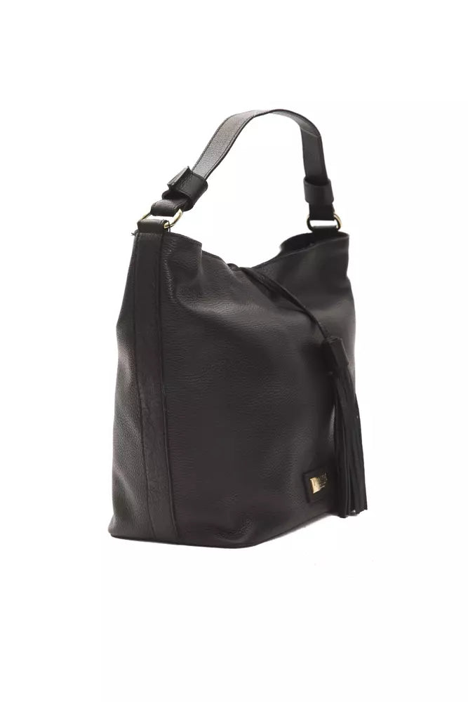 Black Leather Women Shoulder Bag - SEHABRANDS