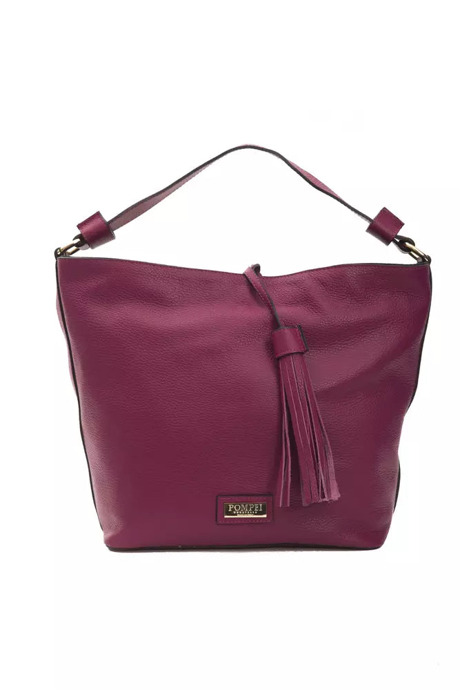 Burgundy Leather Women Shoulder Bag - SEHABRANDS