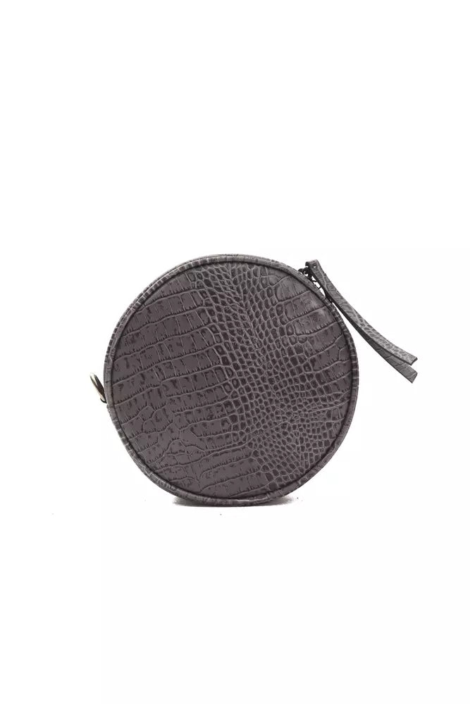 Gray Leather Women Crossbody Bag - SEHABRANDS