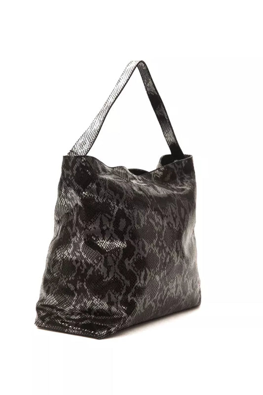 Gray Leather Women Shoulder Bag - SEHABRANDS