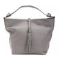 Gray Leather Women Shoulder Bag - SEHABRANDS