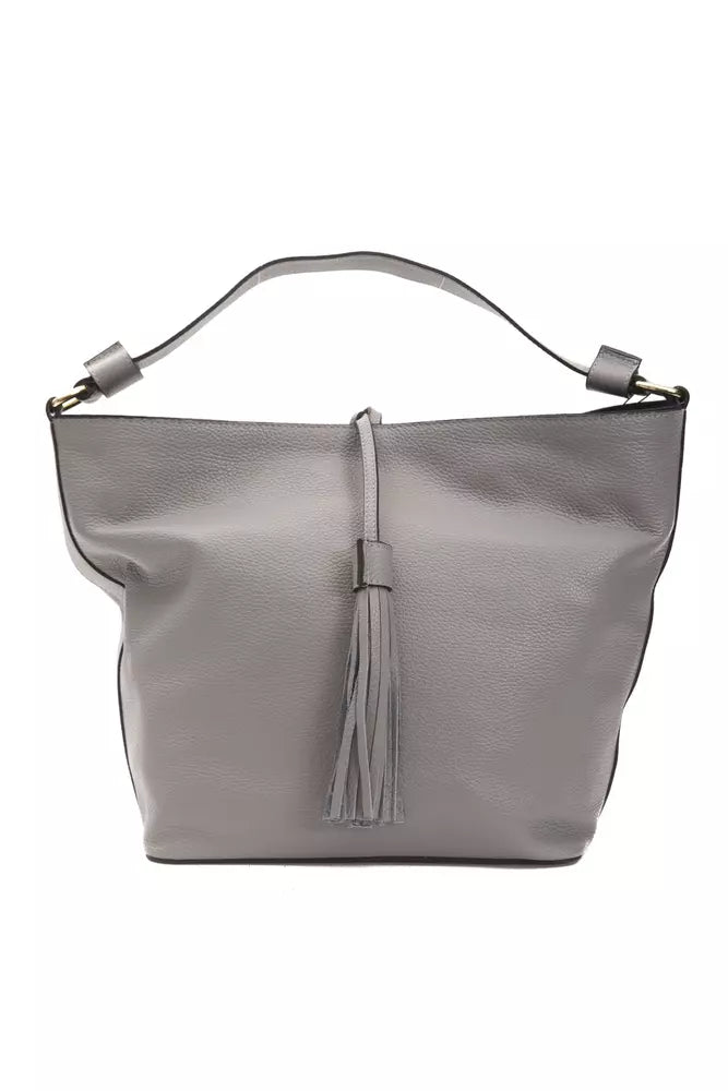 Gray Leather Women Shoulder Bag - SEHABRANDS