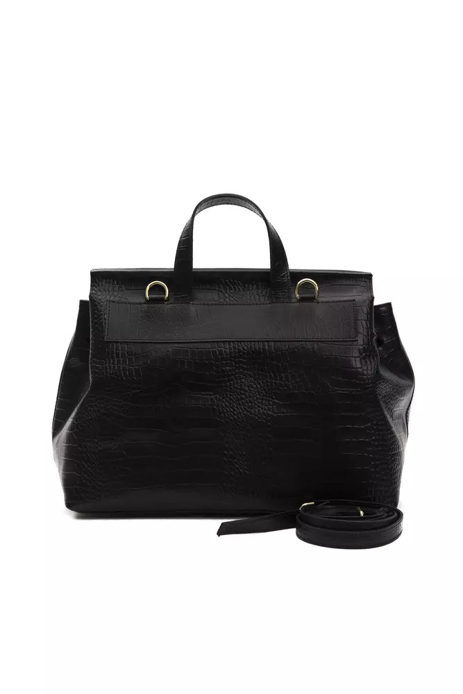 Black Leather Women Handbag - SEHABRANDS