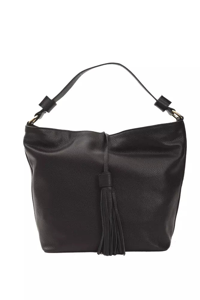 Black Leather Women Shoulder Bag - SEHABRANDS