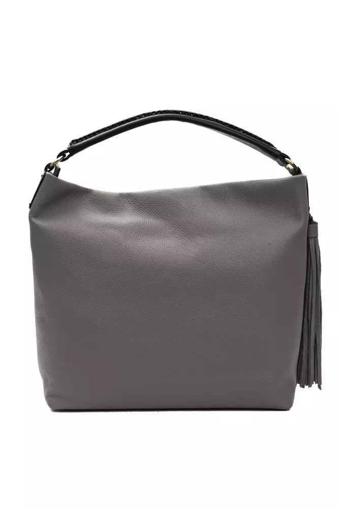 Gray Leather Women Shoulder Bag - SEHABRANDS