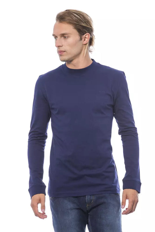 Blue Cotton Men Sweater - SEHABRANDS