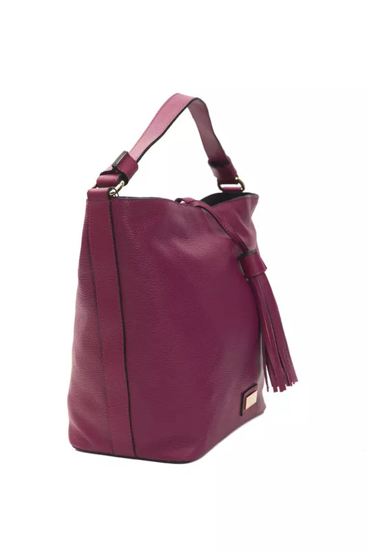 Burgundy Leather Women Shoulder Bag - SEHABRANDS