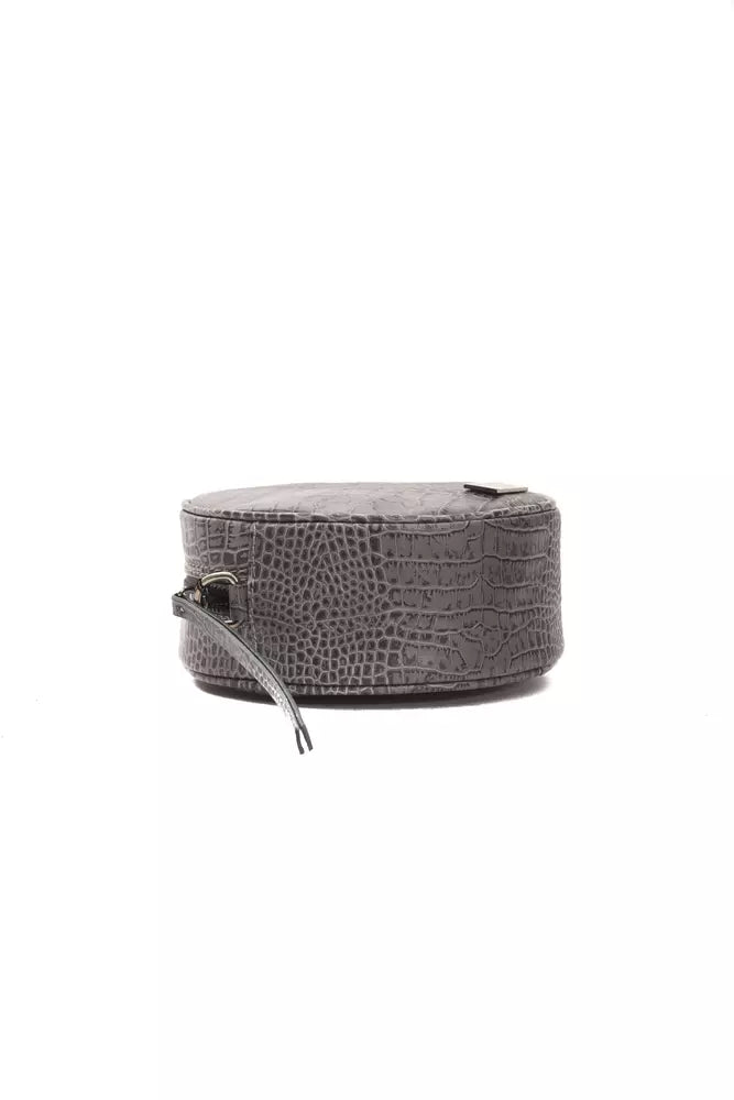 Gray Leather Women Crossbody Bag - SEHABRANDS